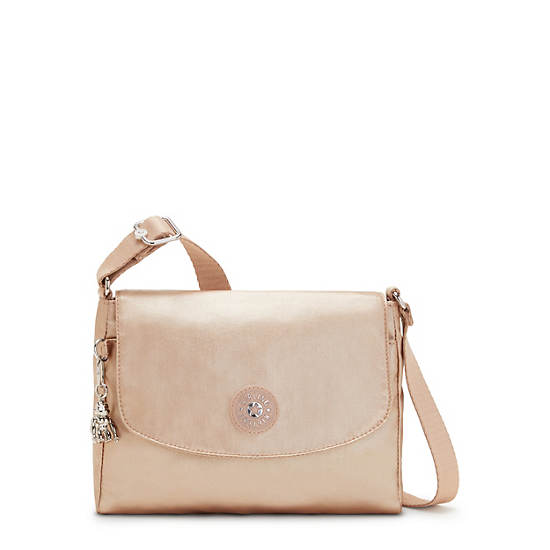 Gold Metal Kipling Tamia Metallic Crossbody Bags | 947083LIO