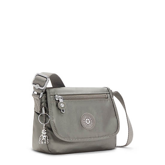 Grey Metal Kipling Sabian Metallic Crossbody Mini Bag | 764913BHV