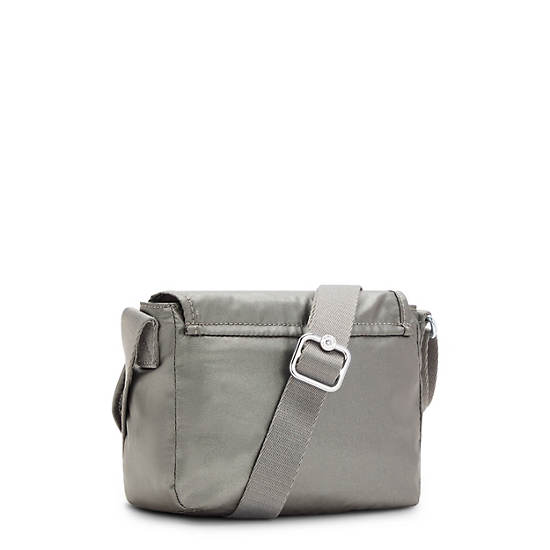 Grey Metal Kipling Sabian Metallic Crossbody Mini Bag | 764913BHV