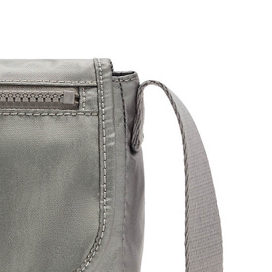 Grey Metal Kipling Sabian Metallic Crossbody Mini Bag | 764913BHV