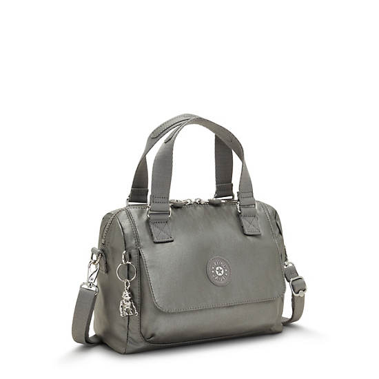 Grey Metal Kipling Zeva Metallic Handbag | 648157YXH