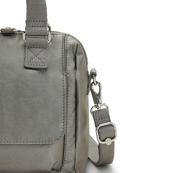 Grey Metal Kipling Zeva Metallic Handbag | 648157YXH