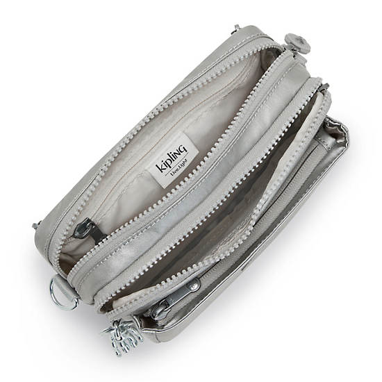 Light Metal Kipling Abanu Multi Metallic Convertible Crossbody Bags | 085127ZIU