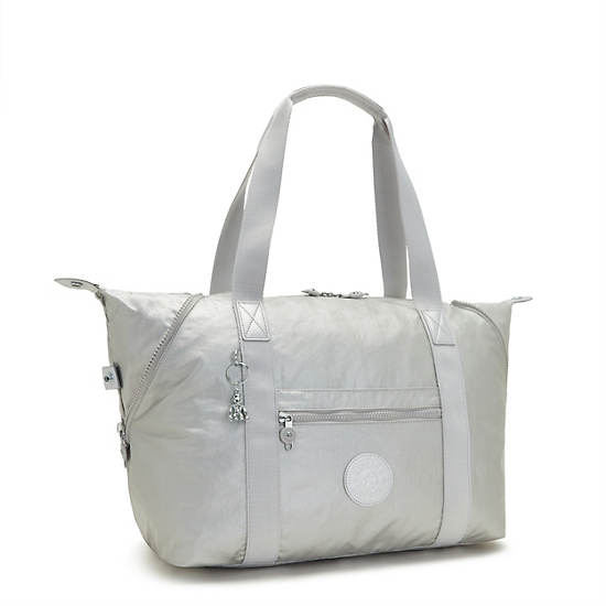 Light Metal Kipling Art Medium Metallic Tote Bags | 190534MTH