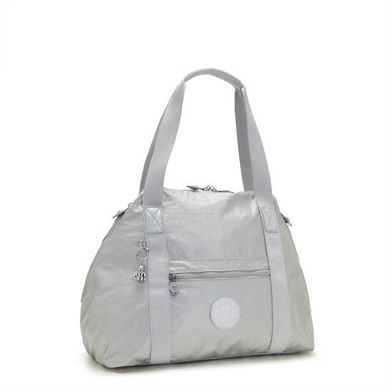 Light Metal Kipling Art Medium Metallic Tote Bags | 190534MTH