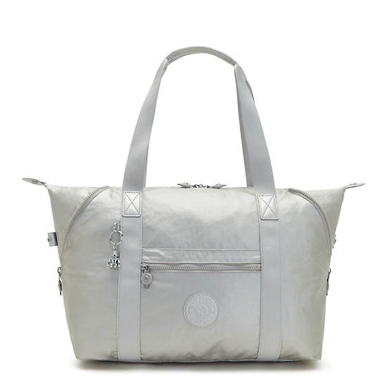 Light Metal Kipling Art Medium Metallic Tote Bags | 190534MTH