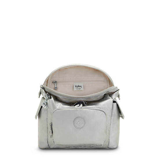 Light Metal Kipling City Pack Mini Classic Metallic Backpacks | 908542PEW