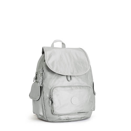 Light Metal Kipling City Pack Small Metallic Backpacks | 279658IRE