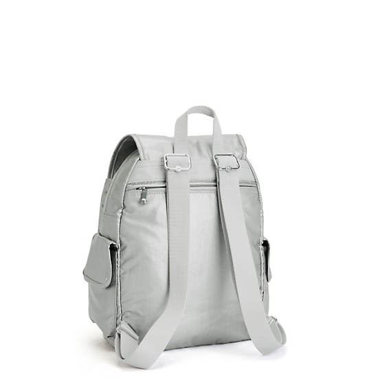 Light Metal Kipling City Pack Small Metallic Backpacks | 279658IRE