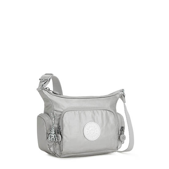 Light Metal Kipling Gabbie Mini Metallic Crossbody Bags | 357014PVW