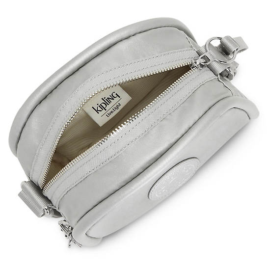 Light Metal Kipling Jesper Metallic Crossbody Bags | 642018TZA