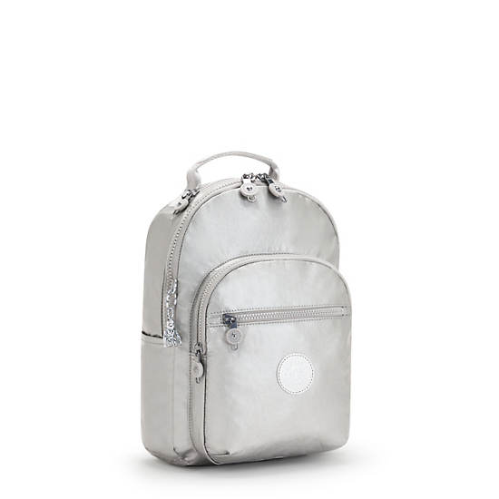 Light Metal Kipling Seoul Small Metallic Tablet Backpacks | 158762EKN