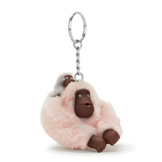 Light Pink Kipling Mom And Baby Classic Monkey Keychain Accessories | 102794GYD