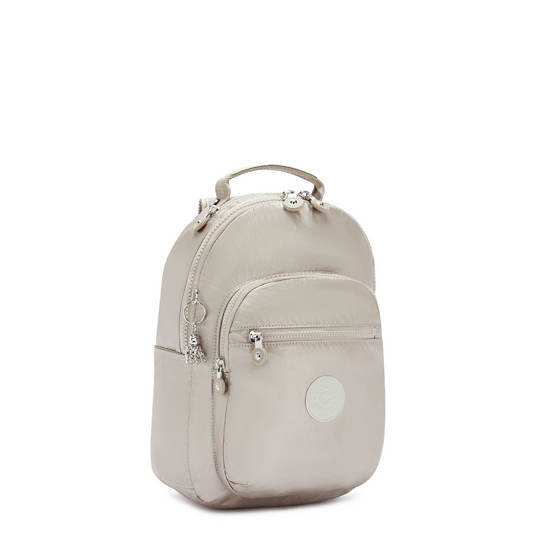 Metal Kipling Seoul Small Metallic Tablet Backpacks | 098675QTE