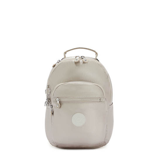 Metal Kipling Seoul Small Metallic Tablet Backpacks | 098675QTE