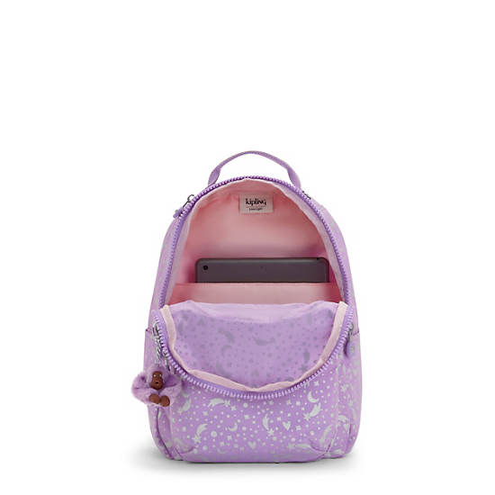 Metal Kipling Seoul Small Printed Tablet Backpacks | 760589IEU