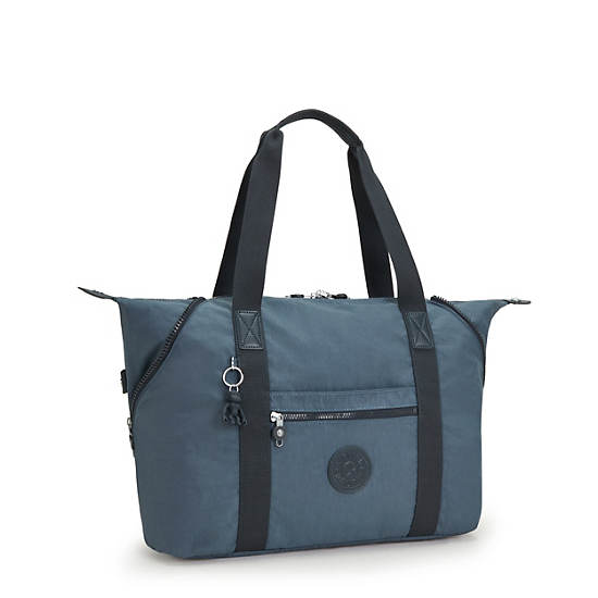 Navy Grey Kipling Art Medium Iconic Tote Bags | 280154ESC