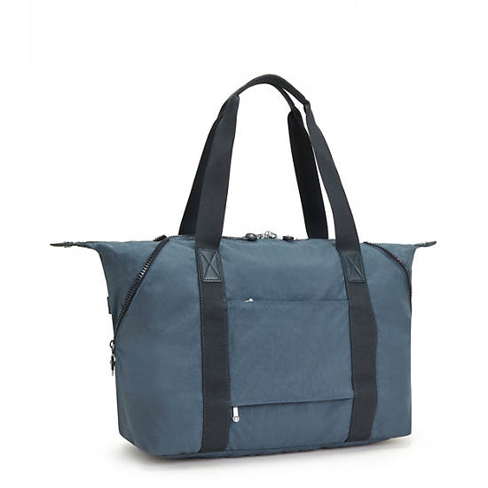 Navy Grey Kipling Art Medium Iconic Tote Bags | 280154ESC