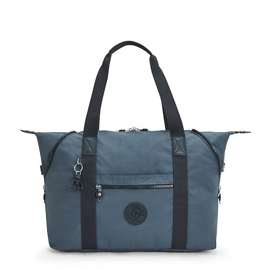 Navy Grey Kipling Art Medium Iconic Tote Bags | 280154ESC