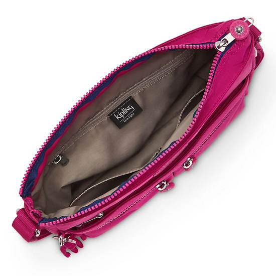 Pink Fuchsia Kipling New Angie Fashion Crossbody Bags | 357814OUW