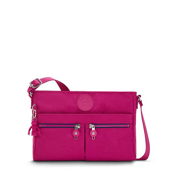 Pink Fuchsia Kipling New Angie Fashion Crossbody Bags | 357814OUW