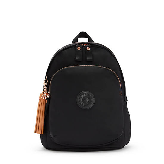 Rose Black Kipling Delia Medium Backpacks | 561039IZL