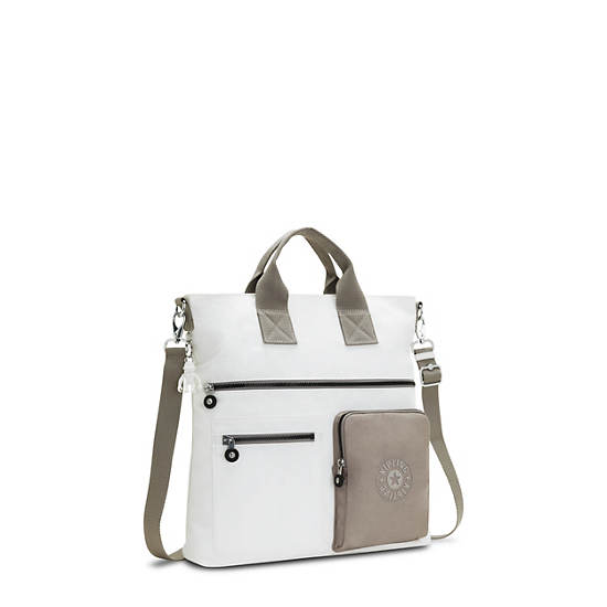 White Kipling Jong Tote Bags | 723568NKZ