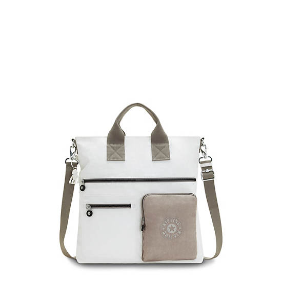 White Kipling Jong Tote Bags | 723568NKZ